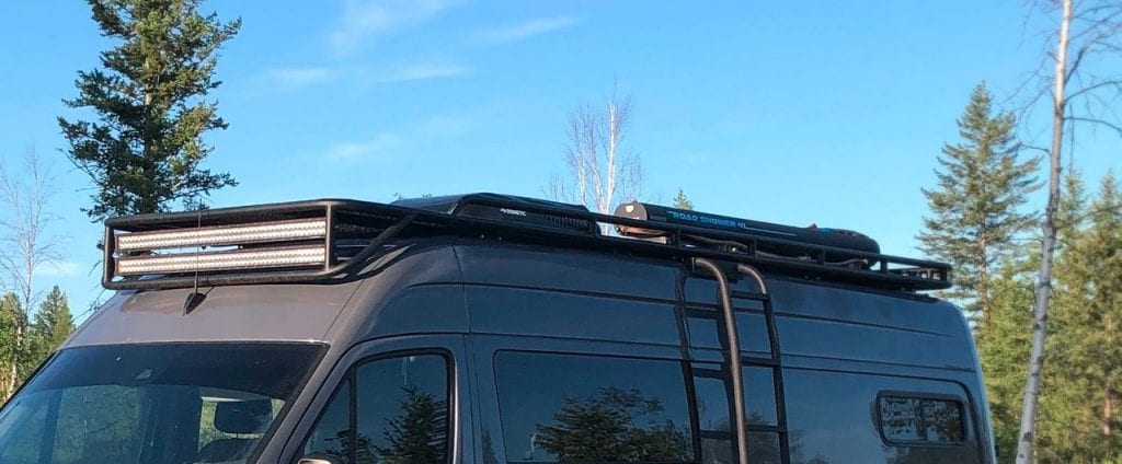 Outdoor Solar Shower for Sprinter camper van