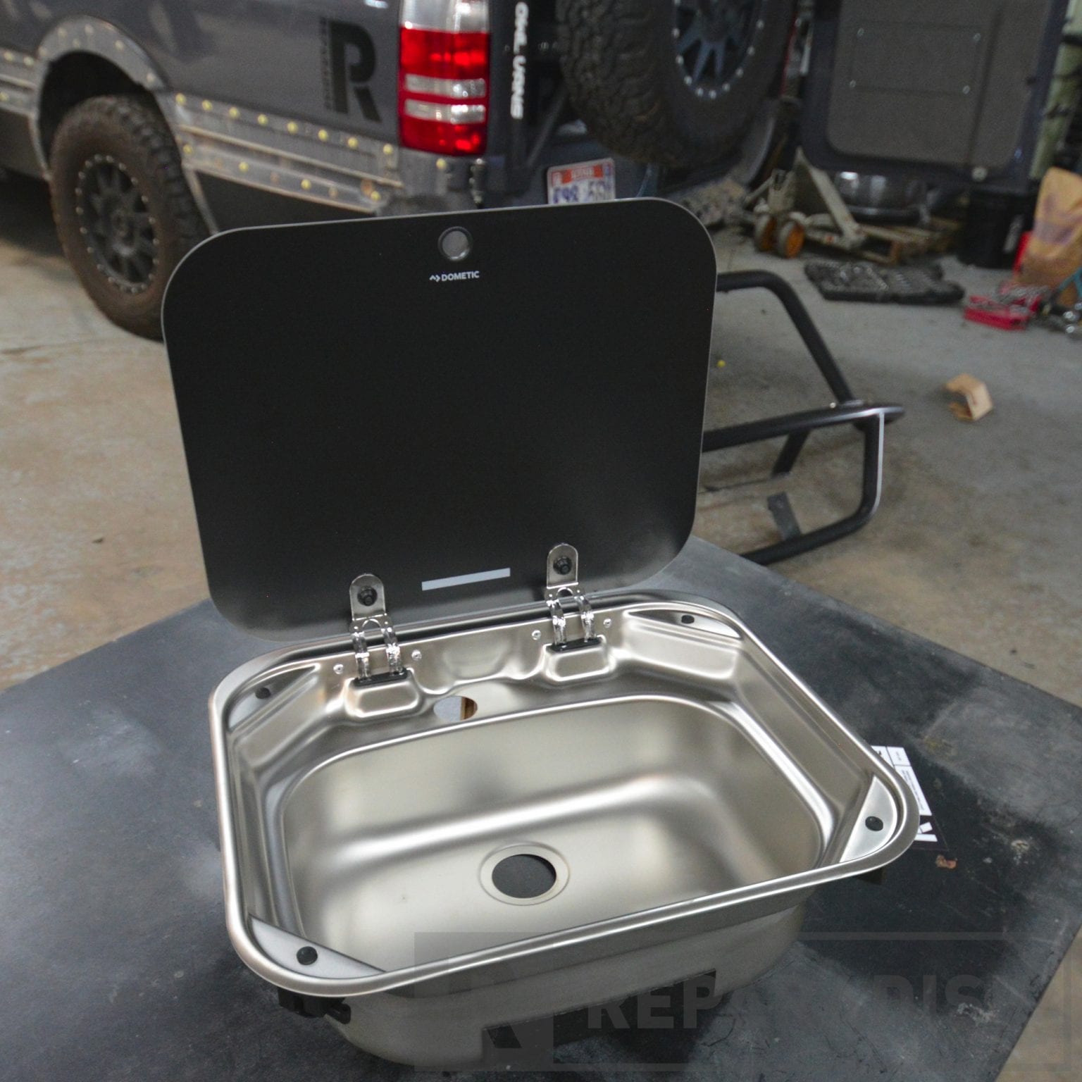 Dometic Stainless Steel Camper Sink w/ Glass Top