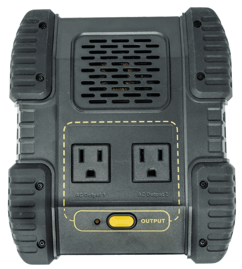 Lion Energy Portable Power Unit AC Output on/off button