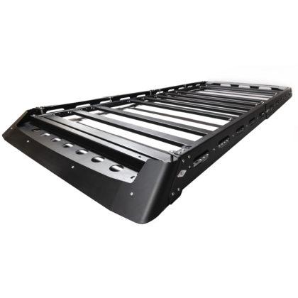 Saga Falcon Ridge Sprinter van roof rack for configured for the 144 with a lightbar knockout in the fairing